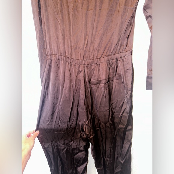 Chaser Button Down Collared Jumpsuit in Brown NWT Size Small - Picture 7 of 7
